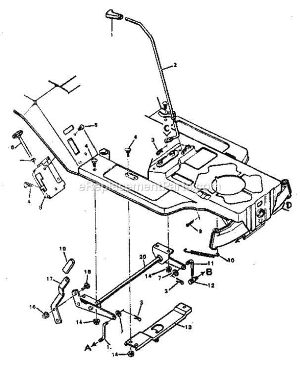 Page E Diagram and Parts List for 502255790  Craftsman Lawn Tractor