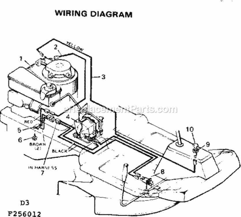 Page D Diagram and Parts List for 502256012  Craftsman Lawn Tractor