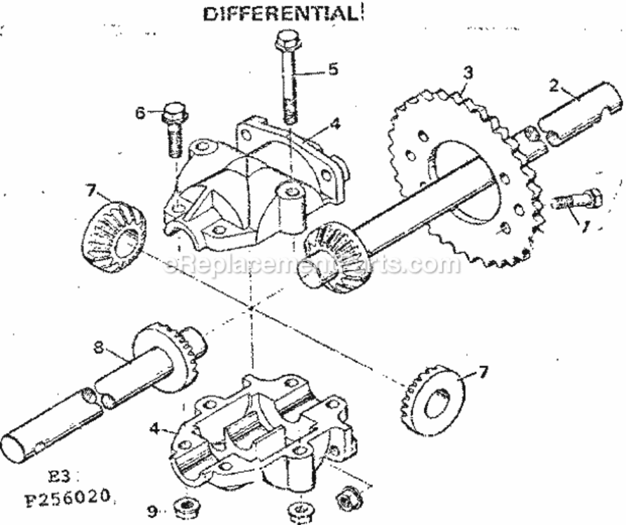 Page E Diagram and Parts List for 502256020  Craftsman Lawn Tractor