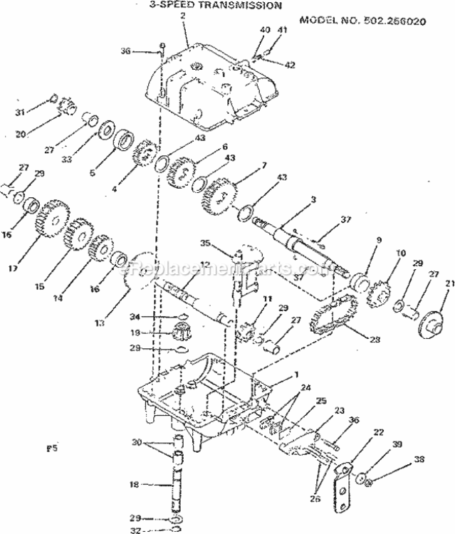 Page F Diagram and Parts List for 502256020  Craftsman Lawn Tractor