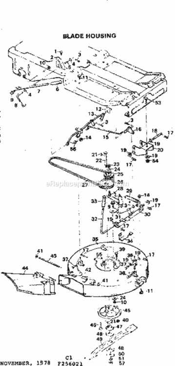 Page C Diagram and Parts List for 502256021  Craftsman Lawn Tractor