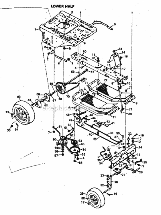 Page B Diagram and Parts List for 502256030  Craftsman Lawn Tractor