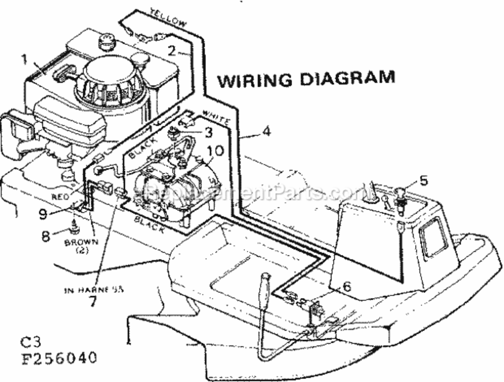 Page C Diagram and Parts List for 502256040  Craftsman Lawn Tractor