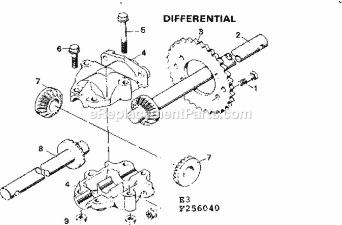 Page E Diagram and Parts List for 502256040  Craftsman Lawn Tractor