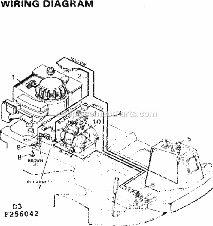 Page D Diagram and Parts List for 502256042  Craftsman Lawn Tractor