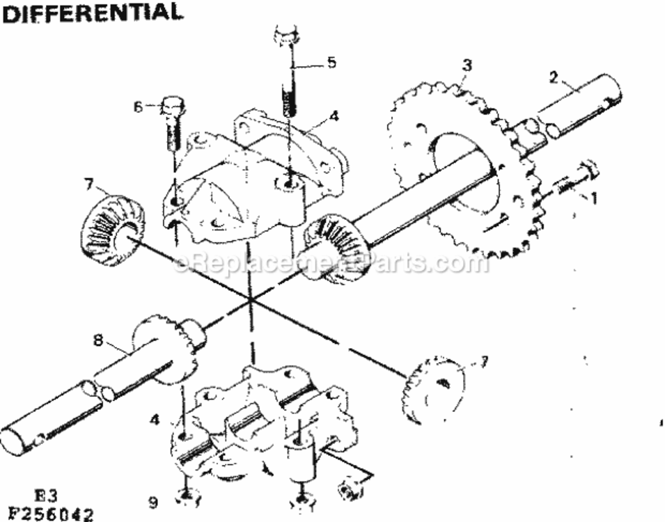 Page E Diagram and Parts List for 502256042  Craftsman Lawn Tractor