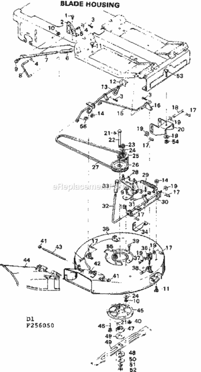 Page D Diagram and Parts List for 502256050  Craftsman Lawn Tractor