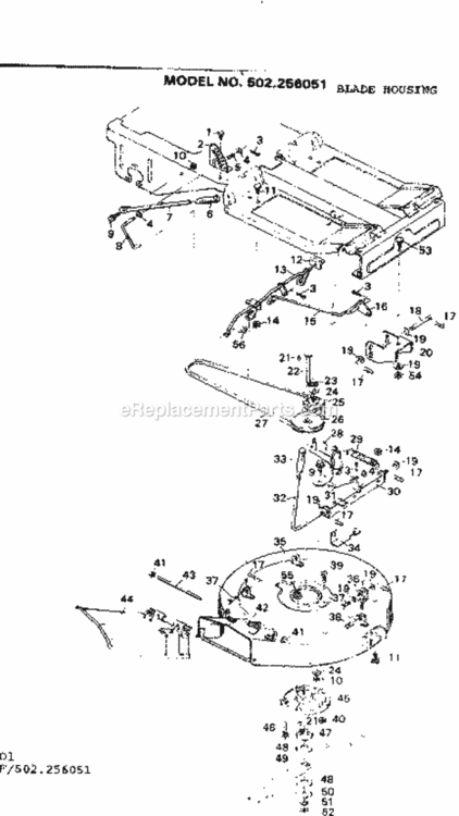 Page D Diagram and Parts List for 502256051  Craftsman Lawn Tractor