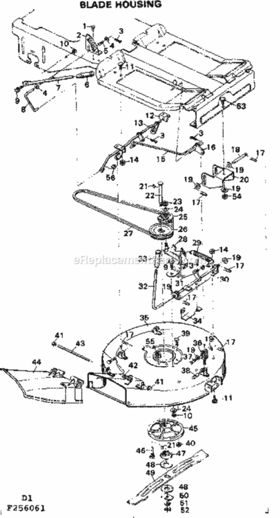 Page D Diagram and Parts List for 502256061  Craftsman Lawn Tractor