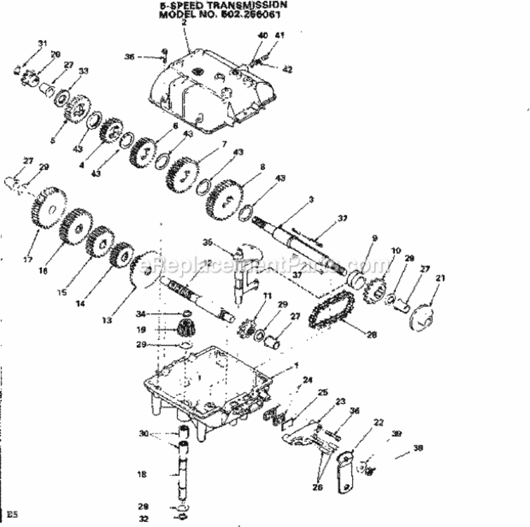Page E Diagram and Parts List for 502256061  Craftsman Lawn Tractor