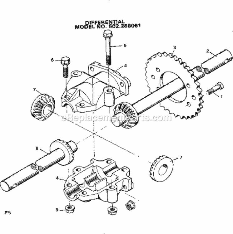 Page F Diagram and Parts List for 502256061  Craftsman Lawn Tractor