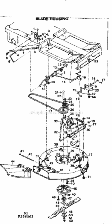 Page D Diagram and Parts List for 502256063  Craftsman Lawn Tractor