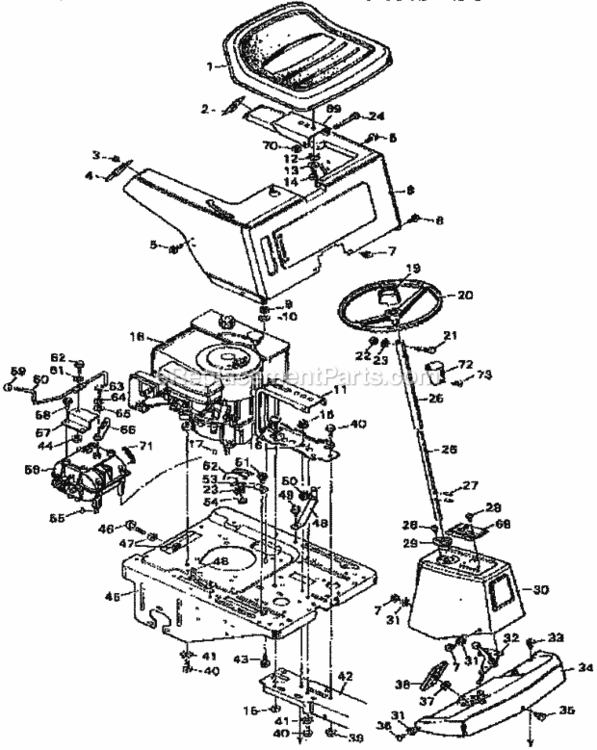Page B Diagram and Parts List for 502256071  Craftsman Lawn Tractor