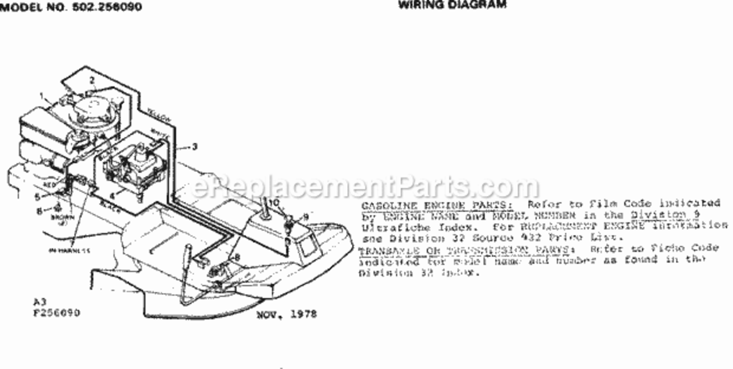 Page A Diagram and Parts List for 502256090  Craftsman Lawn Tractor
