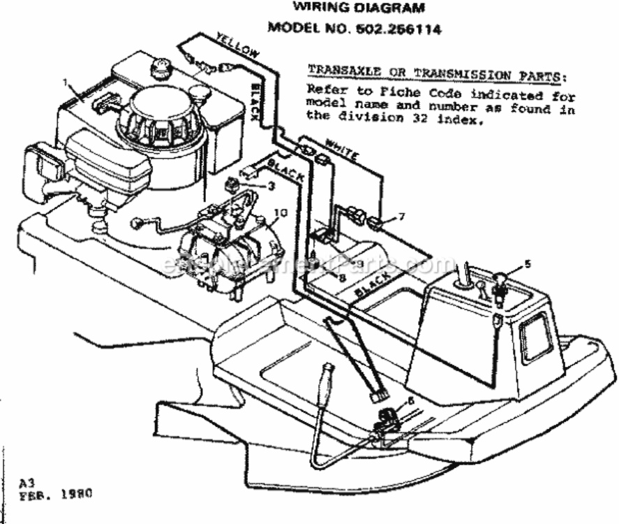 Page A Diagram and Parts List for 502256114  Craftsman Lawn Tractor