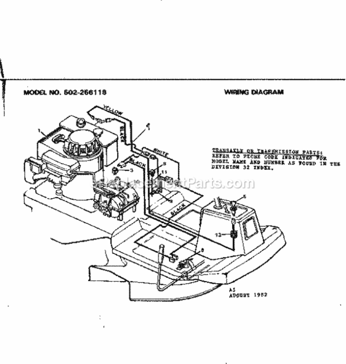Page A Diagram and Parts List for 502256118  Craftsman Lawn Tractor