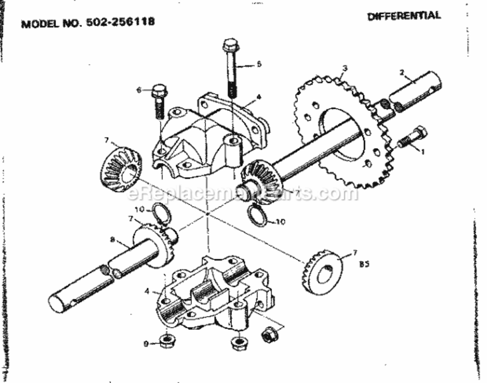 Page B Diagram and Parts List for 502256118  Craftsman Lawn Tractor