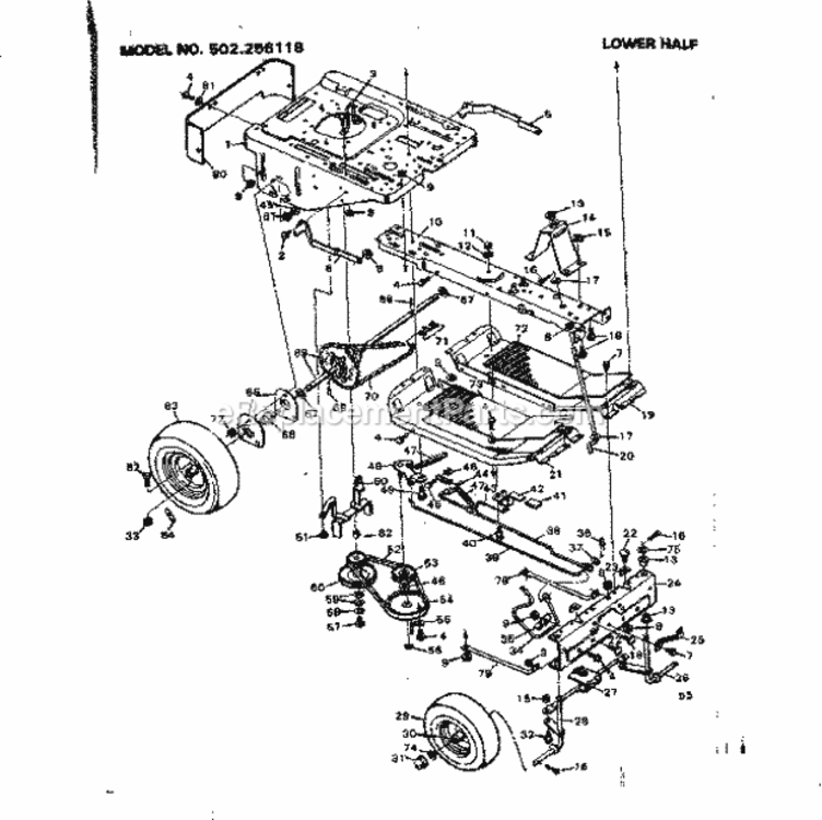 Page D Diagram and Parts List for 502256118  Craftsman Lawn Tractor