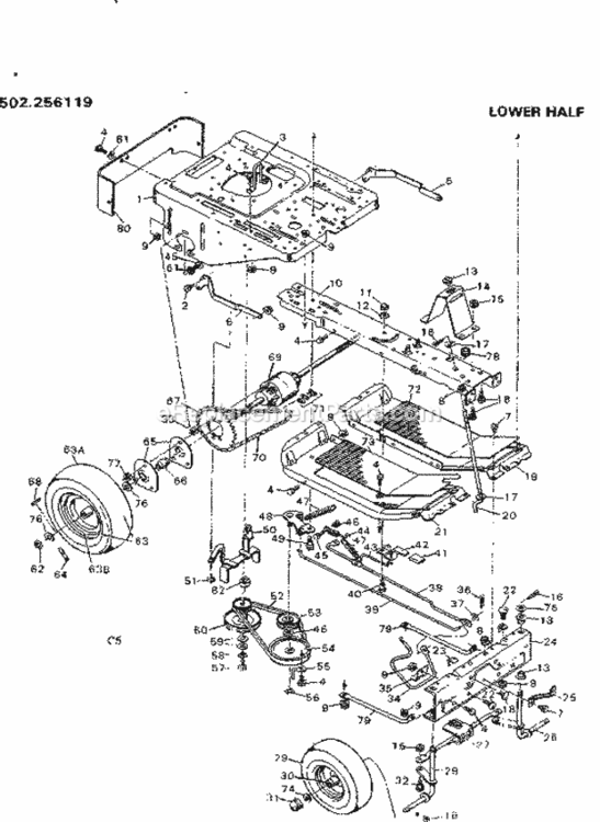 Page C Diagram and Parts List for 502256119  Craftsman Lawn Tractor