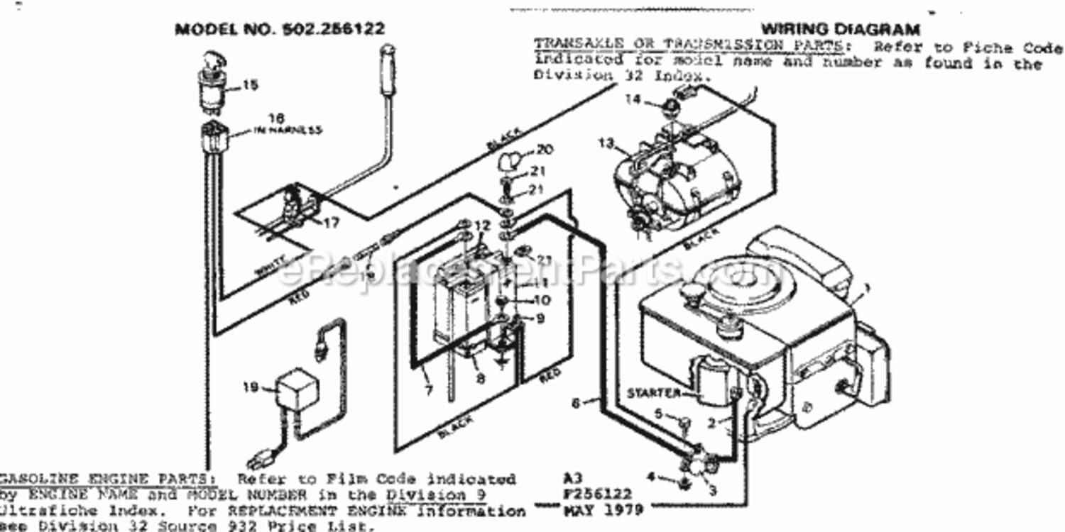 Page A Diagram and Parts List for 502256122  Craftsman Lawn Tractor