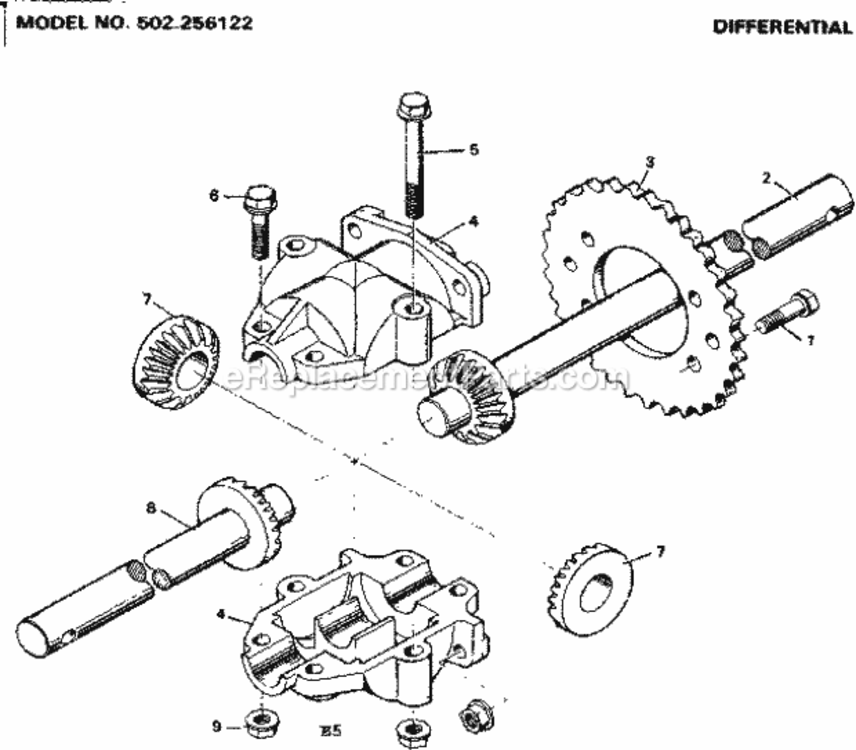Page E Diagram and Parts List for 502256122  Craftsman Lawn Tractor