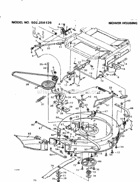 Page D Diagram and Parts List for 502256126  Craftsman Lawn Tractor