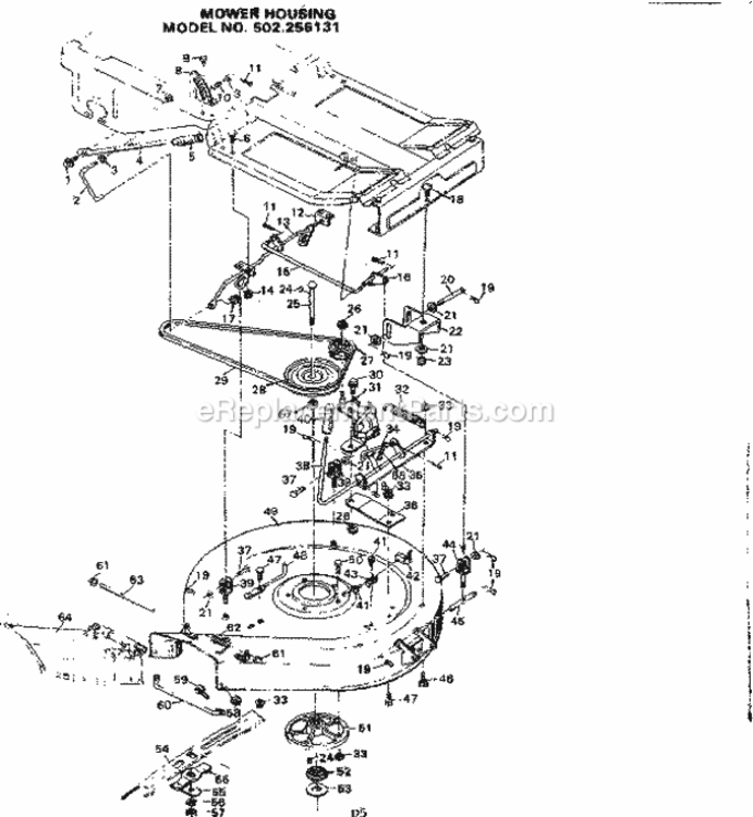 Page D Diagram and Parts List for 502256131  Craftsman Lawn Tractor