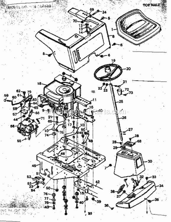 Page B Diagram and Parts List for 502256133  Craftsman Lawn Tractor