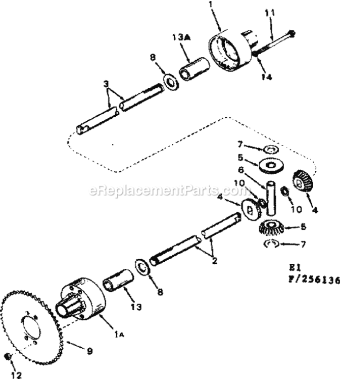Page E Diagram and Parts List for 502256136  Craftsman Lawn Tractor