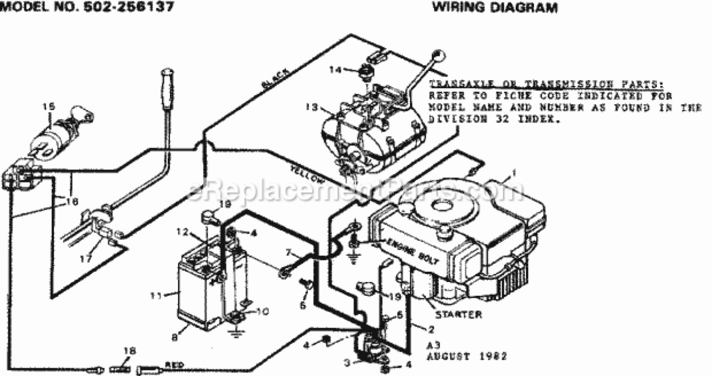 Page A Diagram and Parts List for 502256137  Craftsman Lawn Tractor