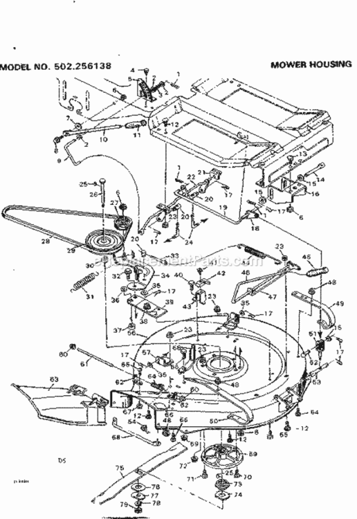 Page D Diagram and Parts List for 502256138  Craftsman Lawn Tractor