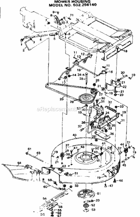 Page D Diagram and Parts List for 502256140  Craftsman Lawn Tractor