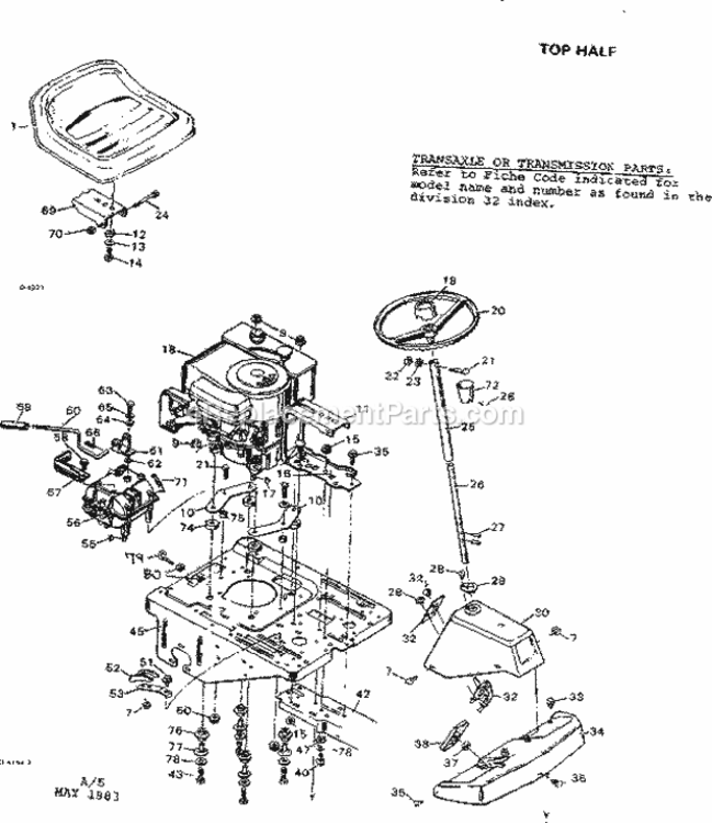 Page A Diagram and Parts List for 502256171  Craftsman Lawn Tractor