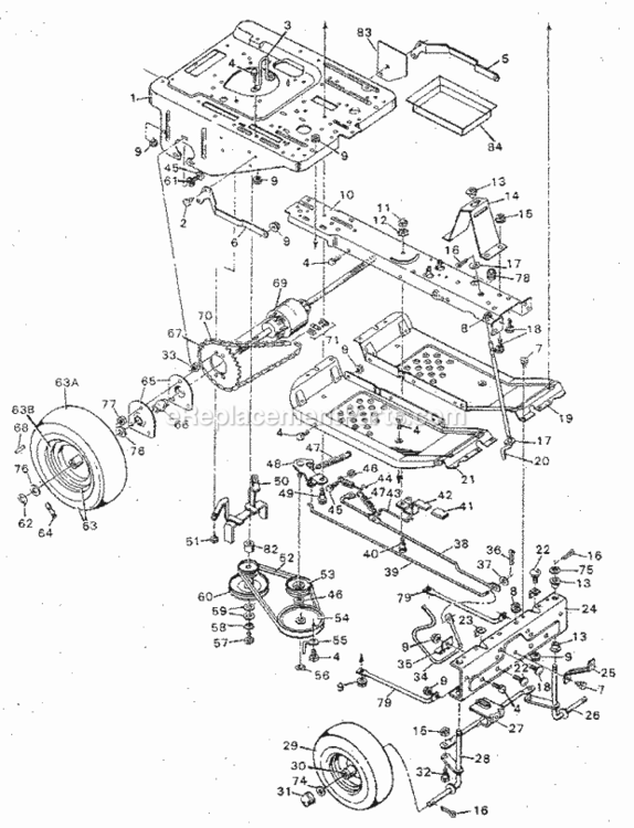 Page C Diagram and Parts List for 502256172  Craftsman Lawn Tractor