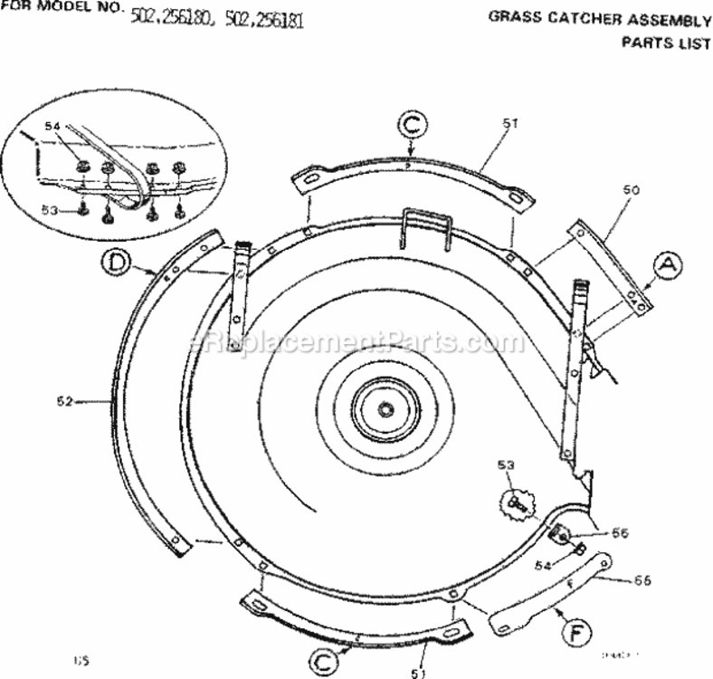 Page G Diagram and Parts List for 502256180  Craftsman Lawn Tractor
