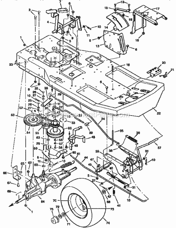 Page B Diagram and Parts List for 502256210  Craftsman Lawn Tractor
