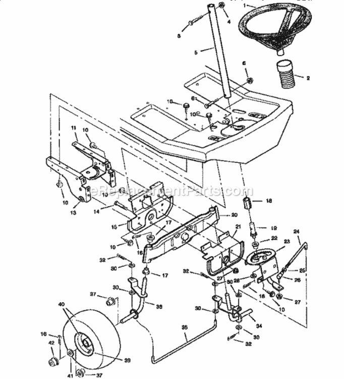 Page C Diagram and Parts List for 502256210  Craftsman Lawn Tractor