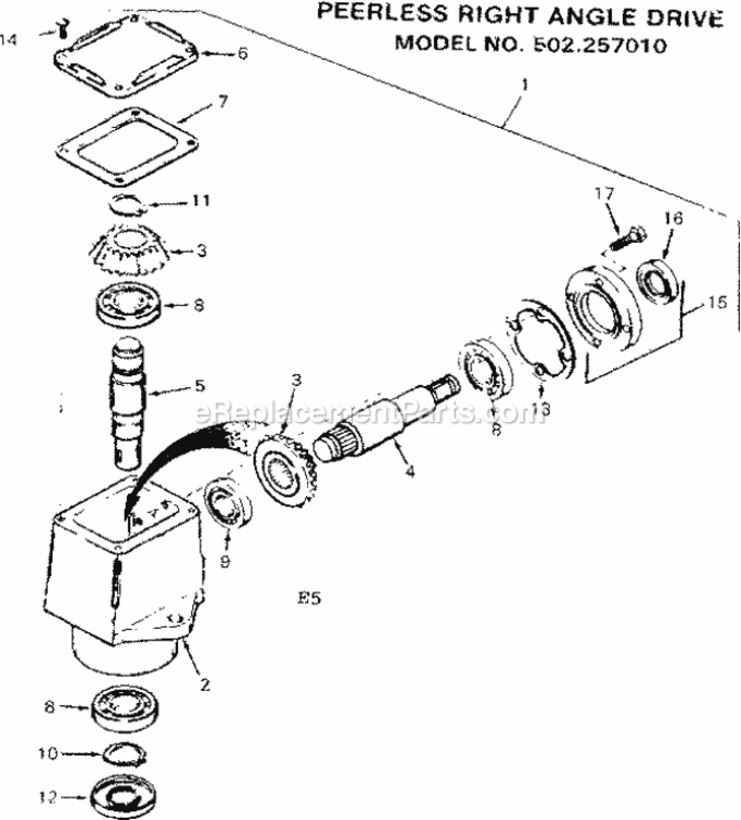 Page E Diagram and Parts List for 502257010  Craftsman Lawn Tractor