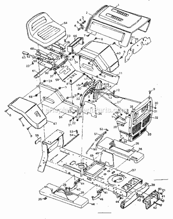 Page B Diagram and Parts List for 502257042  Craftsman Lawn Tractor