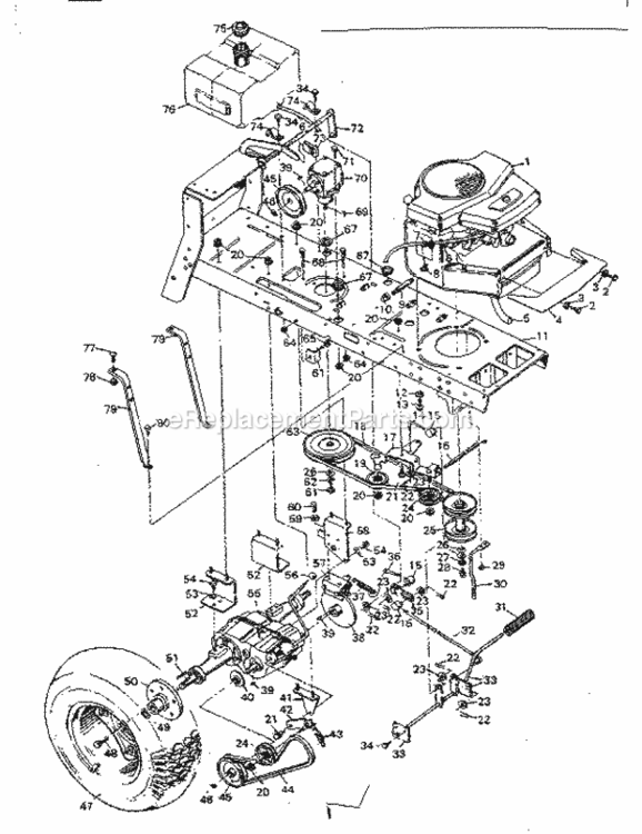 Page D Diagram and Parts List for 502257042  Craftsman Lawn Tractor