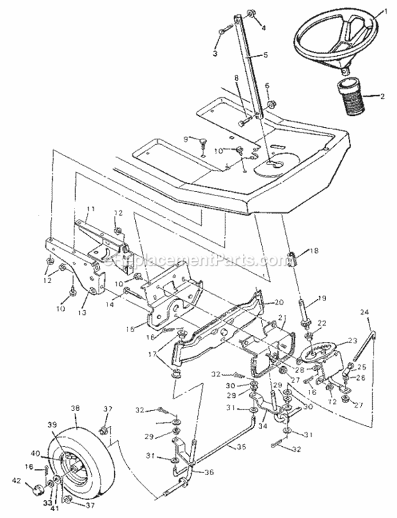 Page C Diagram and Parts List for 502257330  Craftsman Lawn Tractor