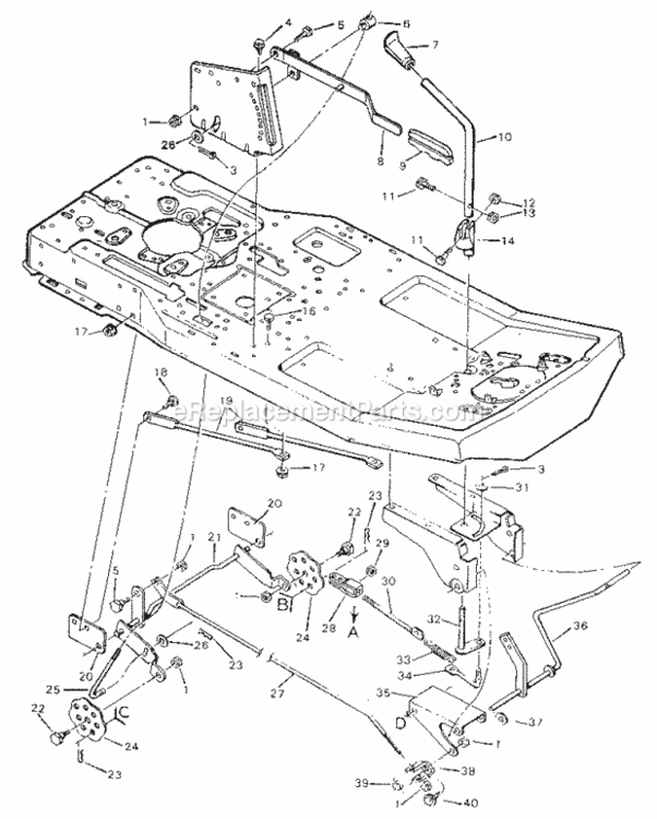 Page D Diagram and Parts List for 502257330  Craftsman Lawn Tractor