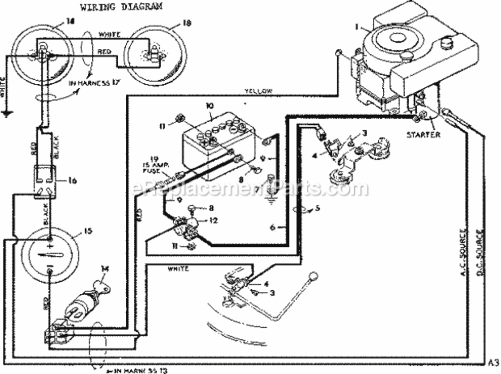 Page A Diagram and Parts List for 50225800  Craftsman Lawn Tractor