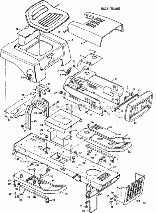 Page B Diagram and Parts List for 50225800  Craftsman Lawn Tractor
