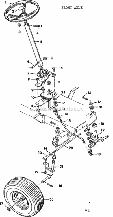Page C Diagram and Parts List for 50225800  Craftsman Lawn Tractor