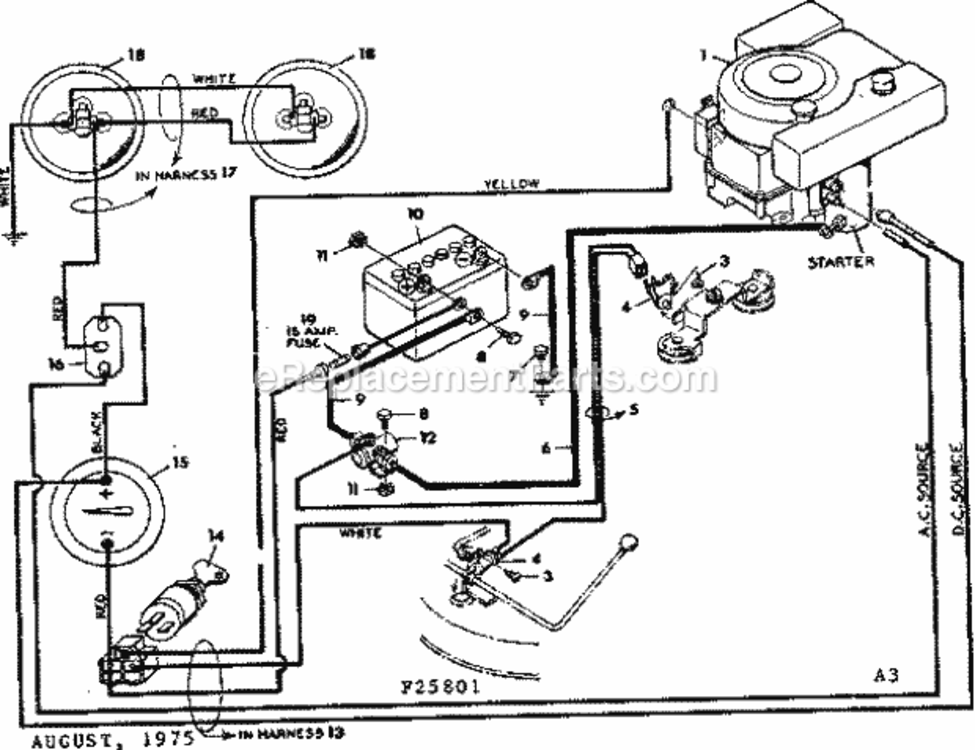 Page A Diagram and Parts List for 50225801  Craftsman Lawn Tractor