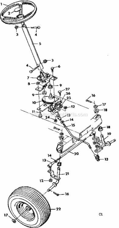 Page C Diagram and Parts List for 50225810  Craftsman Lawn Tractor