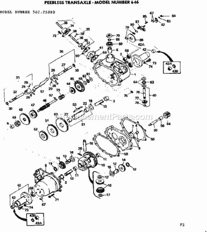 Page F Diagram and Parts List for 50225890  Craftsman Lawn Tractor