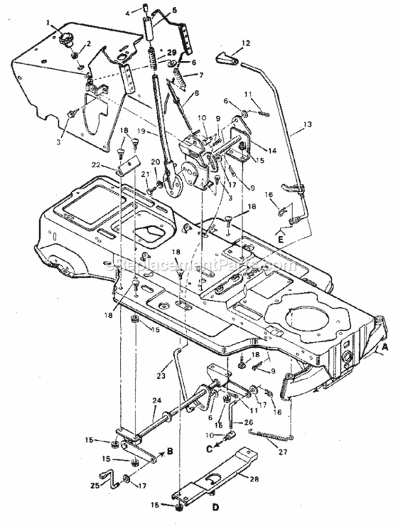 Page E Diagram and Parts List for 502259280  Craftsman Lawn Tractor