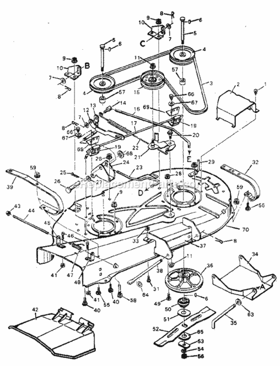 Page F Diagram and Parts List for 502259280  Craftsman Lawn Tractor